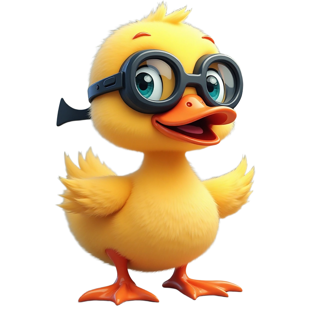 Cute Duckling with Glasses